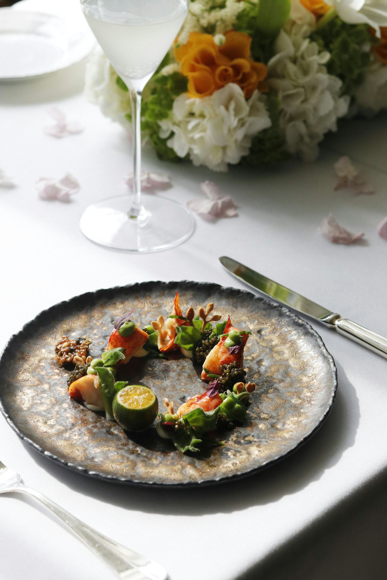Contemporary restaurant food thoughtfully presented