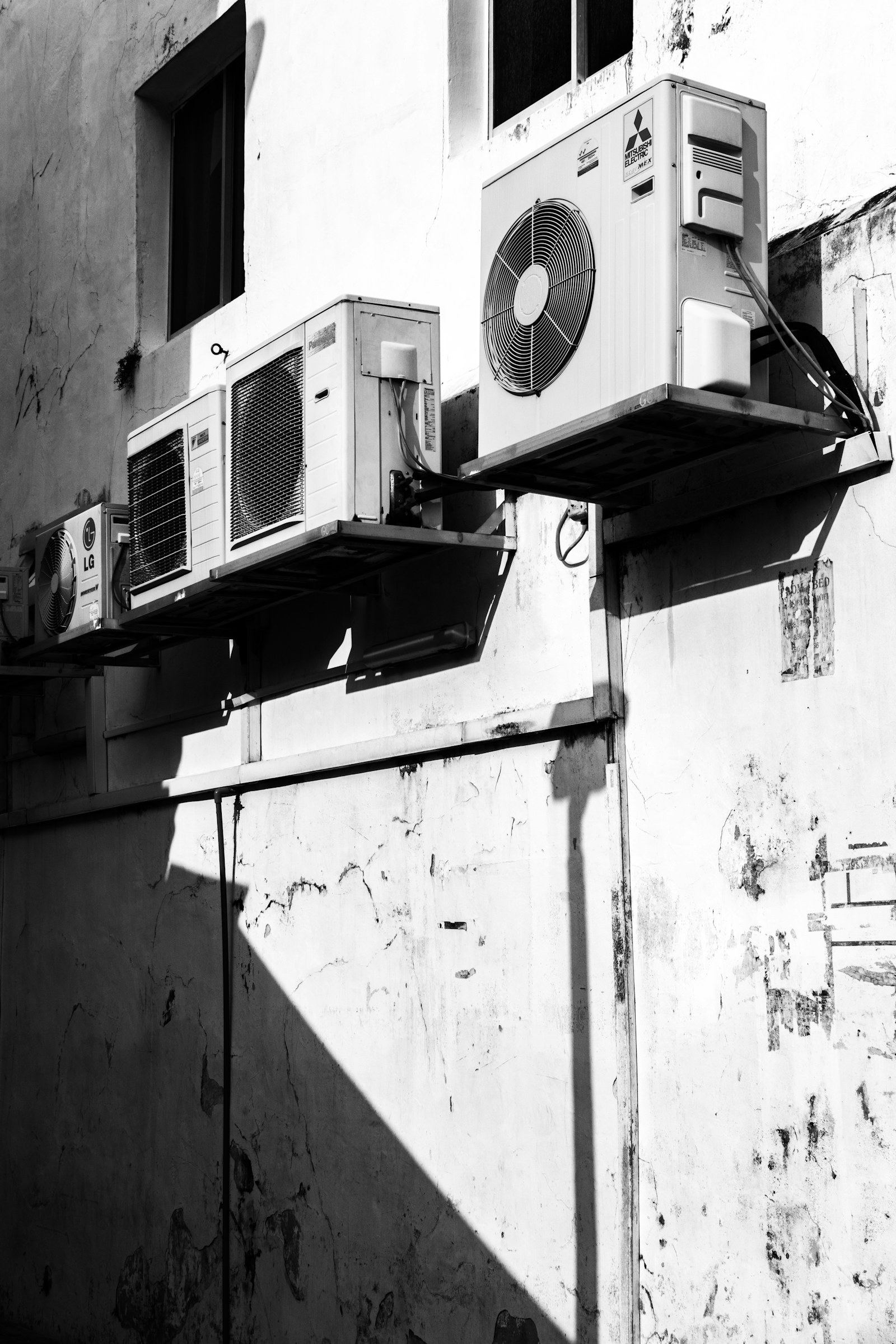Outdoor air-conditioning equipment on a building