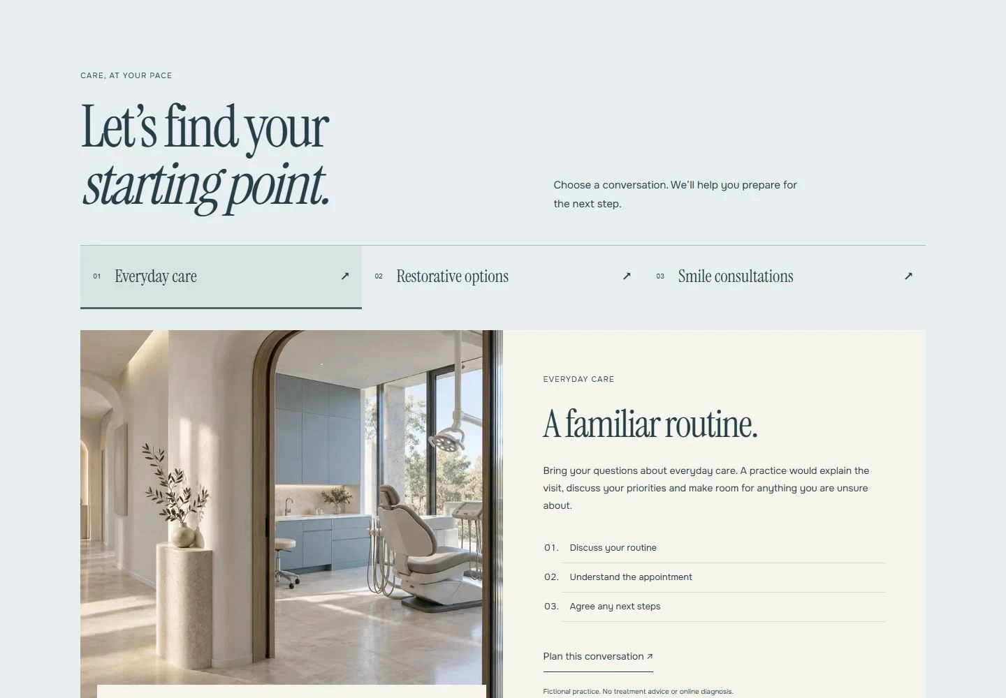 CIELLE website content and interactive service section
